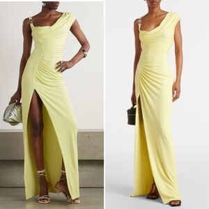 Versace Medusa '95 draped crêpe jersey maxi dress IT40